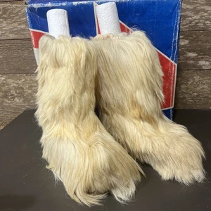 Vintage Nordica Doposci Fell Shag Winter Bison Stiefel Damengröße 8,5/9 Rave 70er Jahre - Bild 1 von 6