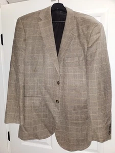 Blazer Jos A Bank Hombres Colección Viajeros Cuadros Negro 42R Mezcla Lana Seda - Imagen 1 de 11