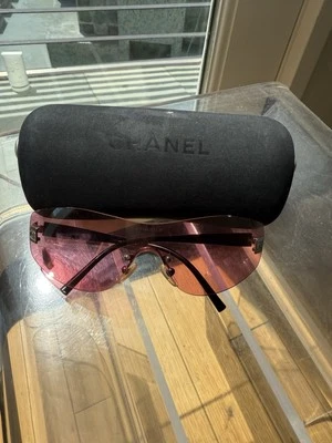 AUTHENTIC Pink Chanel Wraparound Glasses Minor Scratches - Image 1 of 4