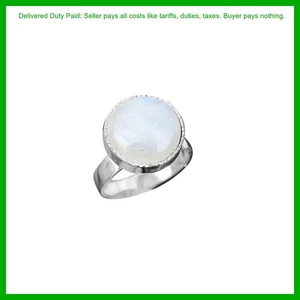 Weihnachtsverkauf Regenbogen Mondstein Edelstein Tochter Geschenk Neu Ring Sterlingsilber - Bild 1 von 7