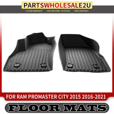 2x Alfombrillas delanteras forros para Ram ProMaster City 2015 2016 2017 2018-2021 negras Foto 1 de 4