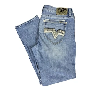 Salvage Supply Co Jeans Dungarees Mayhem Boot Mens 38x32 Medium Wash Distressed - Picture 1 of 17