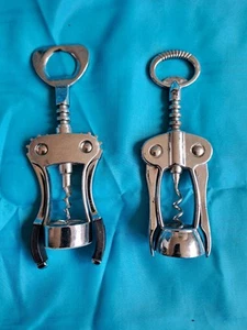 2x Corkscrew / WAITERS Bottle Opener Old Cork Screw Wine Opener Used - Picture 1 of 5