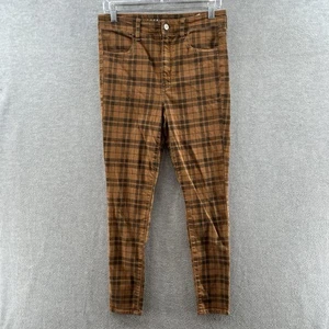 American Eagle Women’s Size 8 Yellow Plaid Stretch Pockets Pants - Picture 1 of 8