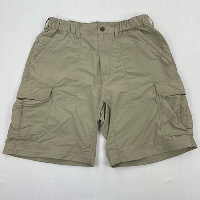 Shorts REI Cargo Masculino M Bege Bronzeado Cintura Elástica Nylon Caminhada Leve - Imagem 1 de 4