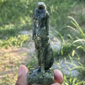 3.8" Southern jade Amit of Egypt quartz crystal Skull Carved Figurines 1pc - Picture 1 of 8