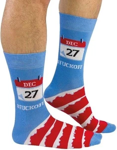 United Oddsocks December 27th Humorous Men's Socks Novelty Christmas Gift Idea - Picture 1 of 1