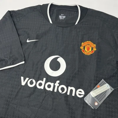 Camiseta negra vintage Nike Manchester United 2003-2005 Vodafone para hombre XL nueva Foto 1 de 4