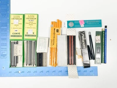 Vintage Drawing Pencils Pen Calligraphy Artist Lot Mongol Platignum Staedtler FC - Image 1 of 4