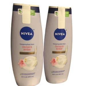 (2) NIVEA Verwöhnendes Duschgel-Set zarte Orchidee & Bernstein 20 Unzen Duschgel Bad - Bild 1 von 3
