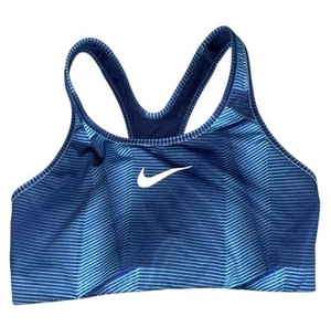 Sujetador deportivo Nike Dri Fit rayas azules talla grande entrenamiento activo correr gimnasio - Imagen 1 de 7