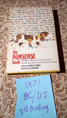 1971 HC/DJ/Mylar 3rd printing  - The Nonsense Book -  Duncan Emrich / Ib Ohlsson - Image 1 of 4