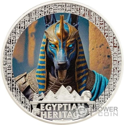 Moneda de plata ANUBIS Egyptian Heritage 1 OZ 10$ Liberia 2025 Foto 1 de 3