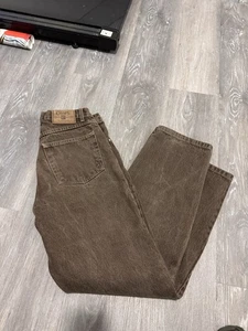Men’s Vintage Chaps Ralph Lauren Jeans Brown Denim Sz 29x30 Baggy Hip Hop - Picture 1 of 12