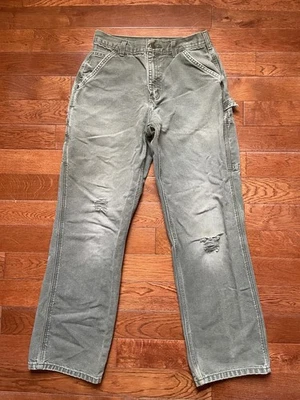 Pantalones Carpintero Carhartt Vintage Años 90 Talla 29x30 Tostado Lona Pesada Calce Suelto Sueltos Foto 1 de 4