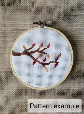 Patrón de rama de punto de cruz contado otoño otoño Foto 1 de 2