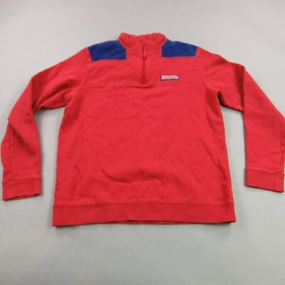 Suéter Vineyard Vines Niñas XL 18 Manga Larga 1/4 Cuello Pullover Rojo Foto 1 de 4