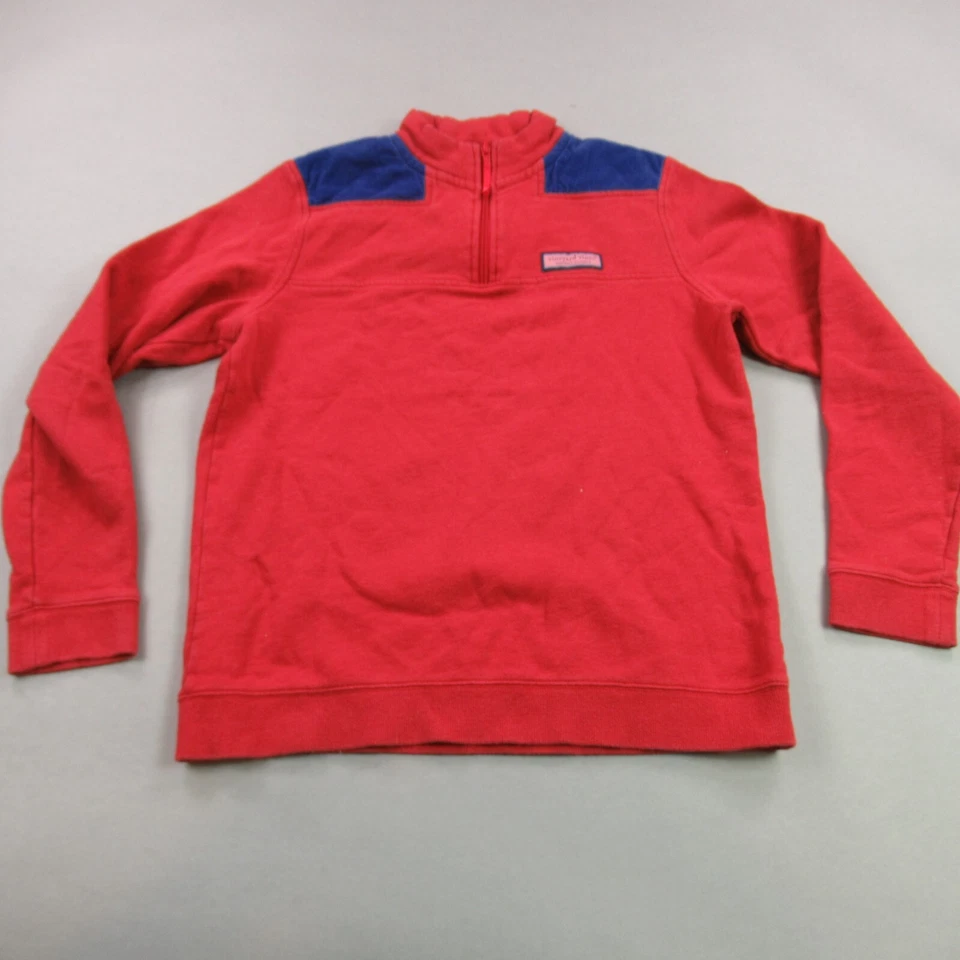 Vineyard Vines Sweater Girls XL 18 Long Sleeve 1/4 Neck Pullover Red - Image 1 of 4