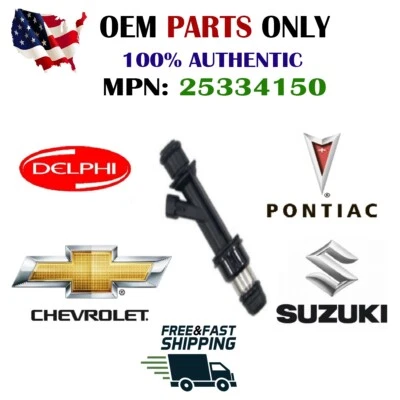 Inyector de combustible Delphi OEM de 1 pieza para Chevrolet y Suzuki y Pontiac 2004-2005 1,6 L I4 Foto 1 de 2