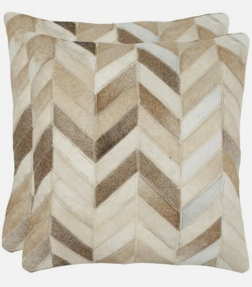 Safavieh Marley Pillow,  Cowhide brown's patch throw couch pillow cases - Image 1 of 1