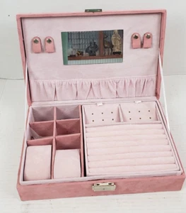 Magik Two-Layer Velvet Jewelry Box w/KEY NEW 10" x 7.5" x 3" - Picture 1 of 11