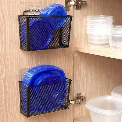 2 Pack Metal Over Cabinet Organizer Storage No Drilling Lid Organizer Slim Space - Image 1 of 4