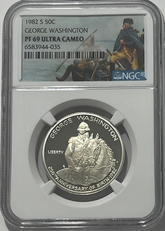 1982 S NGC PF69 Silver Proof George Washington Commemoratives Half Dollar - Image 1 of 3