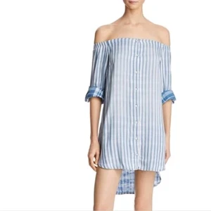 Anthropologie Cloth And Stone Off The Shoulder Striped Summer Spring Dre… - Picture 1 of 7