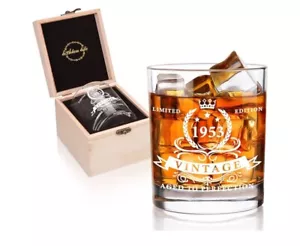 Whiskey Glass Tumbler in Wooden Gift Box Limited Edition. - Picture 1 of 5