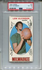 1969 Topps Basketball 25 Lew Alcindor Kareem Abdul-Jabbar Rookie Card RC PSA 4
