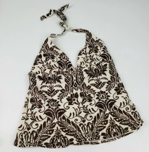 Costume da bagno Victoria Secret Tankini taglia small marrone panna floreale leggermente foderato - Foto 1 di 5