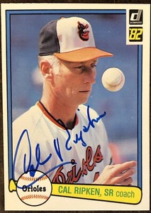 1982 Donruss #579 Cal Ripken Sr. JSA Certified Authentic Autograph - Orioles