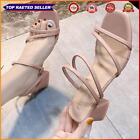 Women Chunky Open Toe Sandals Square Heeled Sandals for Summer (Pink 38)