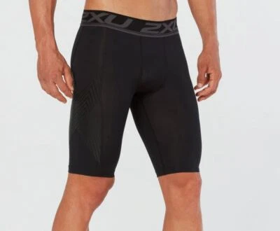 2XU Mens Accelerate Compression Shorts (Black/ASN) - Image 1 of 4