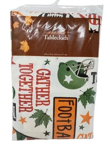 Perfect Harvest Football Tablecloth 52" x 70" - New - Picture 1 of 1
