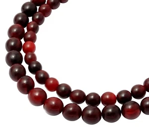😏 Rotes Horn Kugeln 8 oder 10 mm Perlen Hornperlen Naturperlen Strang 😉 - Picture 1 of 3