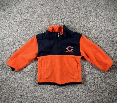 Suéter Vintage Y2k Chicago Bears 1/4 Zíper Laranja Azul Infantil Tamanho 2T - Imagem 1 de 4