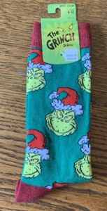 Men's NEW Bioworld Dr. Seuss The GRINCH Crew Socks - 10 - 13 - Picture 1 of 3