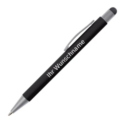 GRAVUR BY LIVEPAC OFFICE Touchpen Kugelschreiber mit Gravur / aus Metall / Farbe: schwarz