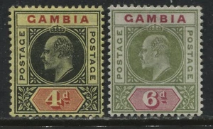 Gambia KEVII 1902 4d and 6d mint o.g. - Picture 1 of 1