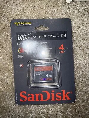 SanDisk Ultra 4GB CF CompactFlash Card SDCFH-004G-A11 brand new sealed for DSLR  - Image 1 of 2