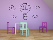 Cute Fox Hot Air Balloon Animal Wall Art Stickers for Kids Home Room Decals