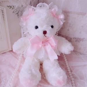 Lolita Spitzenbär Schultertaschen Crossbody Schleife Perlenkette süß Plüschtier Geschenke - Bild 1 von 9