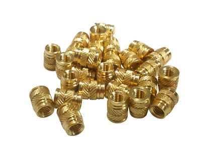 INITEQ 100x 1/4-20 Brass Threaded Heat Set Inserts for Plastic 3D Printing Metal (Long)