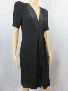 NUEVO Vestido Sonia Rykiel Negro Seda Envolvente Talla 36 Nuevo con Etiquetas $1795 - Imagen 1 de 10