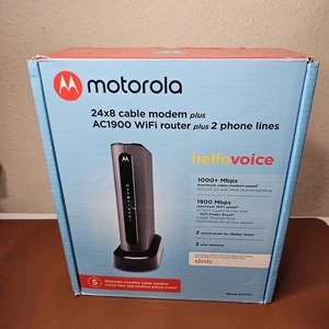 Modem câble Motorola 24x8 + routeur WiFi AC1900 + 2 lignes téléphoniques pour Xfinity MT7711 - Photo 1/7