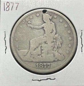 1877 T$1 Trade Dollar Silver US Coin Rare Type 420 Grains - Picture 1 of 2