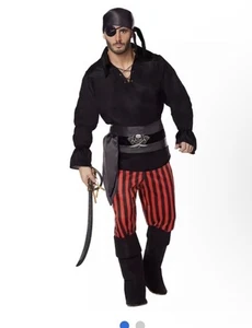 Disfraz de Pirate Pillager Spirit Halloween para hombre adulto talla grande negro rojo” - Imagen 1 de 8