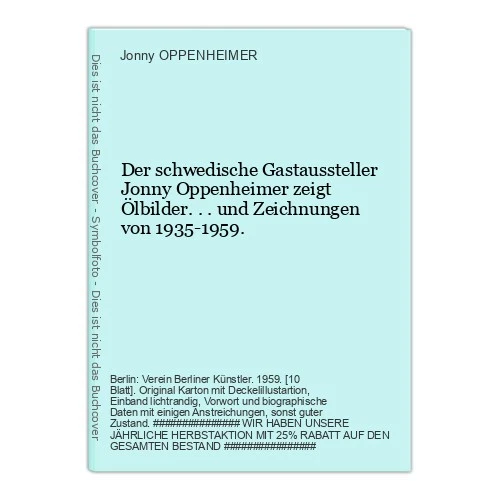 The Swedish Guest Exhibitor Jonny Oppenheimer - Image 1 of 1