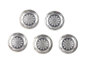 5 Vintage Navajo Stamped Sterling button covers r - Imagen 1 de 2